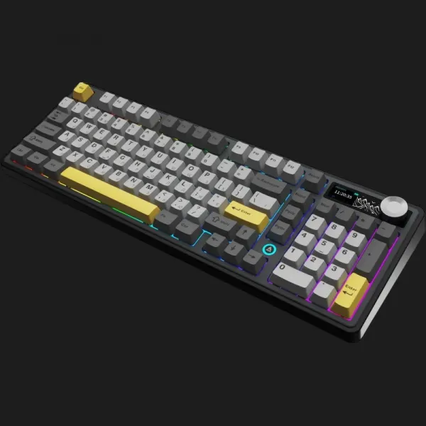 Клавіатура Ajazz AK980 V2 Gift Switch V2 (Black/Gray/Yellow) (UA)