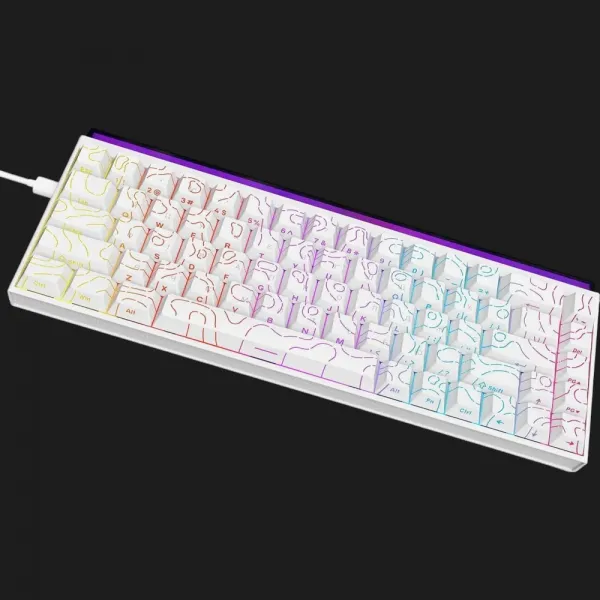 Клавіатура Ajazz NK68 Red switches Side Contour (White) (UA)