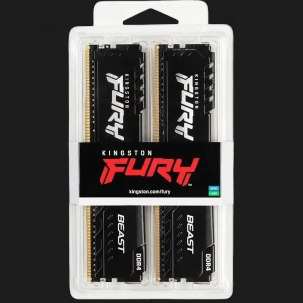 Оперативна памʼять Kingston Fury Beast DDR4 16GB 2x8GB 3200MHz (KF432C16BBK2/16WP)