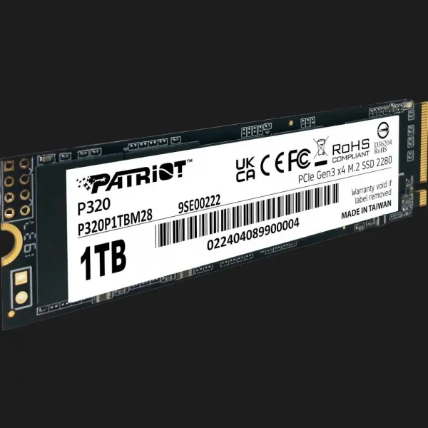 Накопичувач SSD Patriot P320 1TB NVMe PCIe 3.0 (P320P1TBM28)