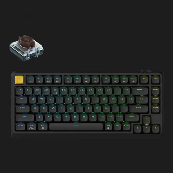 Ігрова клавіатура Keychron J1 82 Key RGB K Pro Brown (Black) (J1-H3-UA)