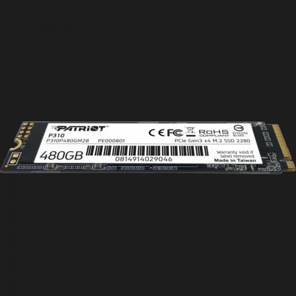 Накопичувач SSD Patriot P310 480GB NVMe PCIe 3.0 (P310P480GM28)