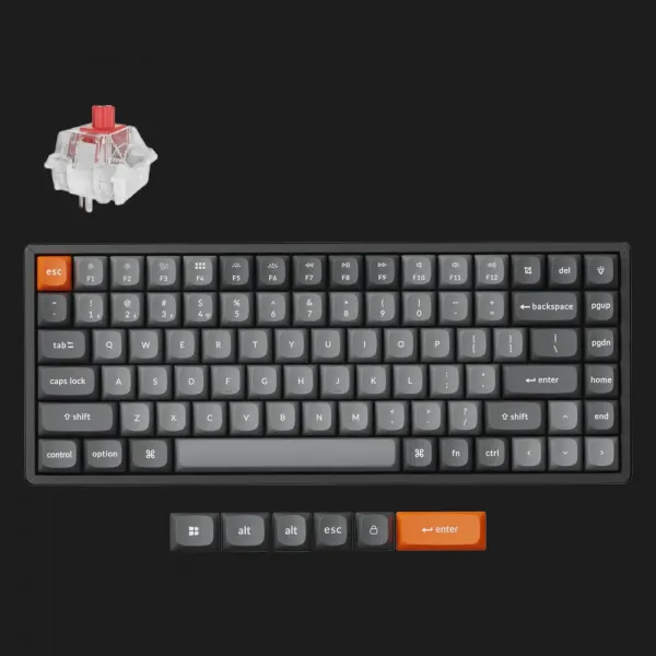 Ігрова клавіатура Keychron K2 Max 84 Key RGB Hot-Swap Keychron Super Red (Black) (K2M-J1-UA)
