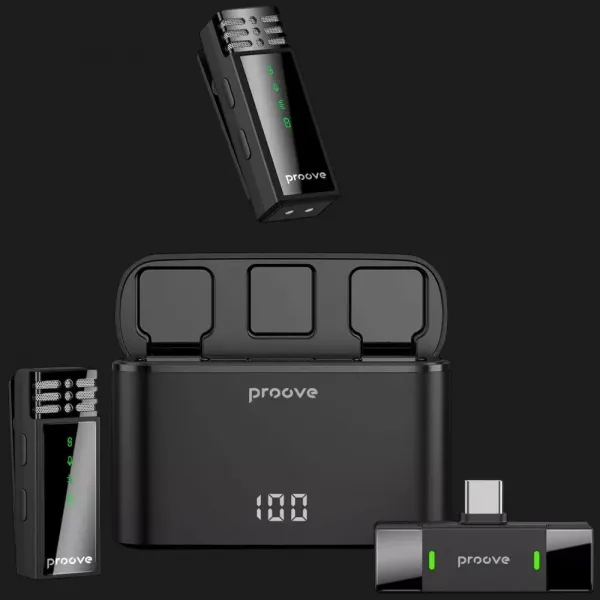 Бездротовий петличний мікрофон Proove Record Type-C + Lightning