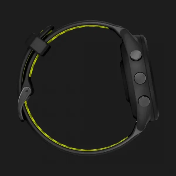 Garmin Forerunner 265S Black Bezel and Case with Black/Amp Yellow Silicone Band