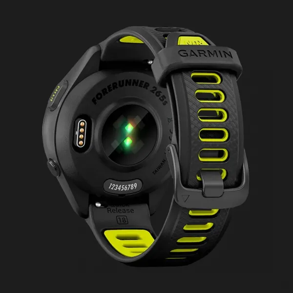 Garmin Forerunner 265S Black Bezel and Case with Black/Amp Yellow Silicone Band