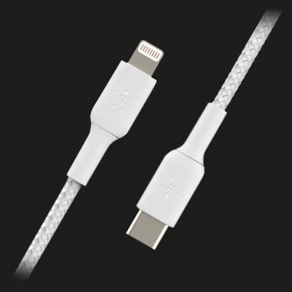 Кабель Belkin Braided USB-С to Lightning 1m (White)