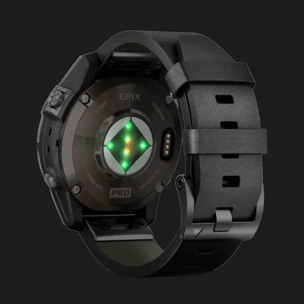 Garmin Epix Pro (Gen 2) Sapphire 47mm Carbon Gray DLC Titanium with Black Leather Band