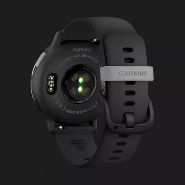 Garmin Vivoactive 5 Slate Aluminum Bezel with Black Case and Silicone Band