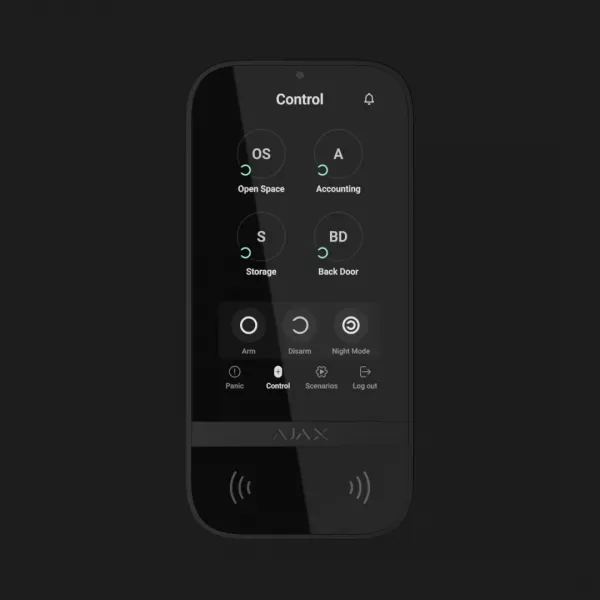 Клавіатура Ajax KeyPad TouchScreen з сенсорним дисплеєм (Black)
