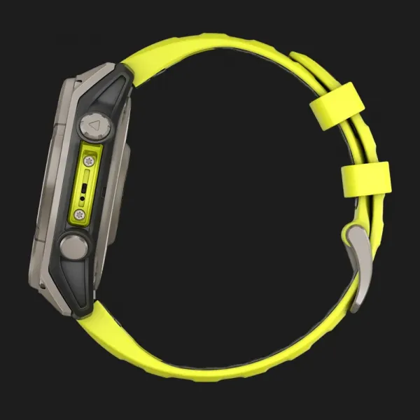 Garmin Fenix 8 51mm Solar Sapphire Titanium with Amp Yellow/Graphite Silicone Band