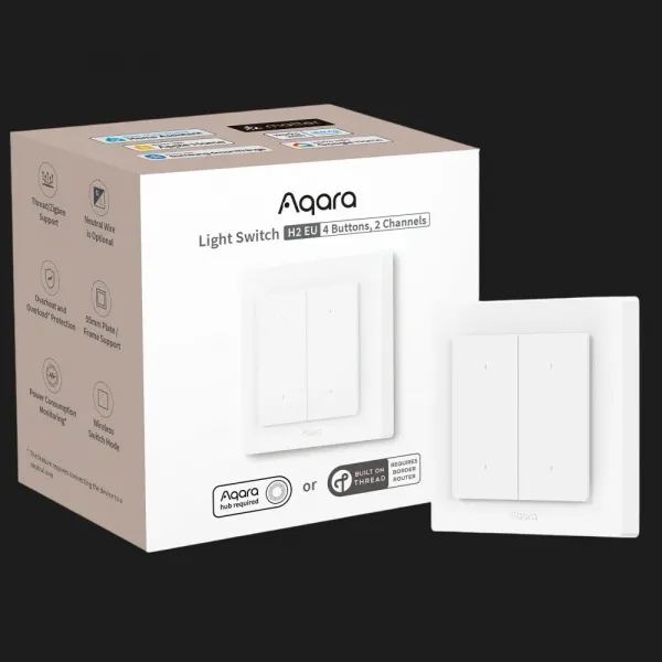 Вимикач Aqara WS-K08D (два канали, чотири клавіші) (White)