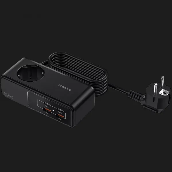 Мережевий фільтр Proove Homester Pro 65W (Розетка + 2 Type-C + 2 USB) 1.5M