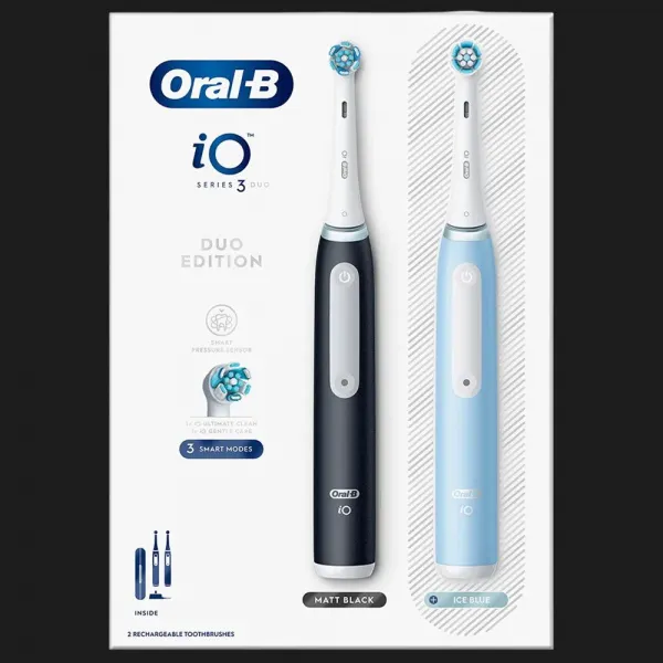 Набір зубних електрощіток BRAUN Oral-B iO Series 3 Duo (Black/Blue)