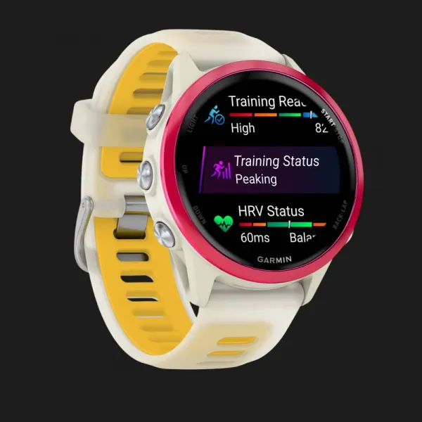 Garmin Forerunner 570 42mm Raspberry Aluminum with Translucent Bone/Mango Band