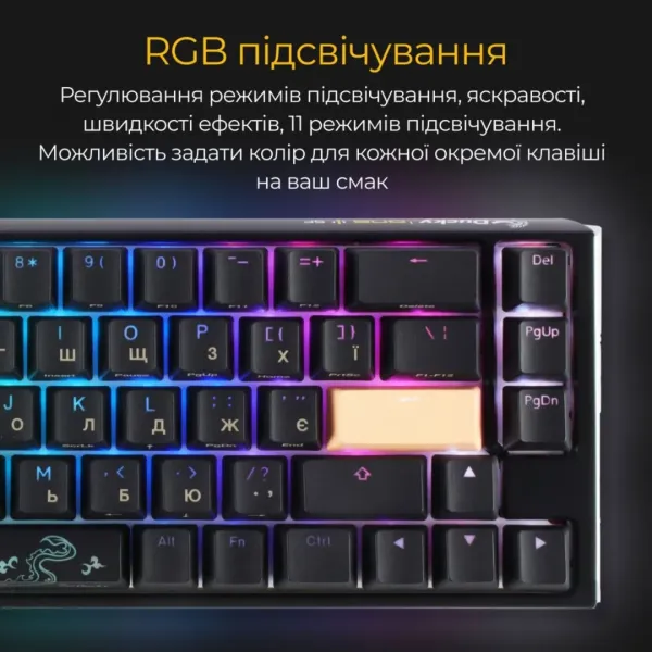 Клавіатура ігрова Ducky One 3 SF Cherry MX Red RGB (Black) (UA)
