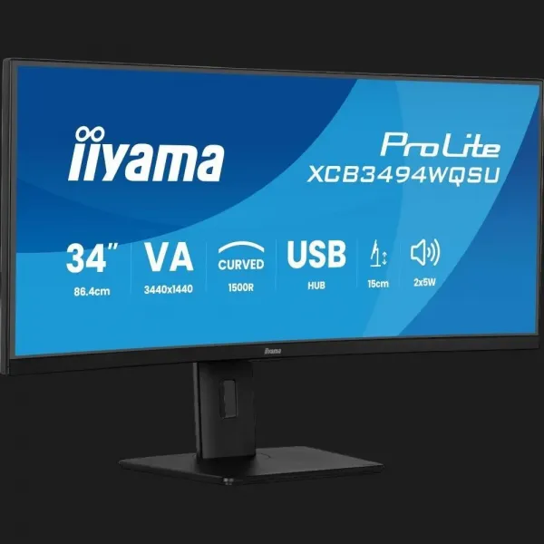 Монітор iiyama 34.1" VA 120Hz XCB3494WQSU-B1 (UA)