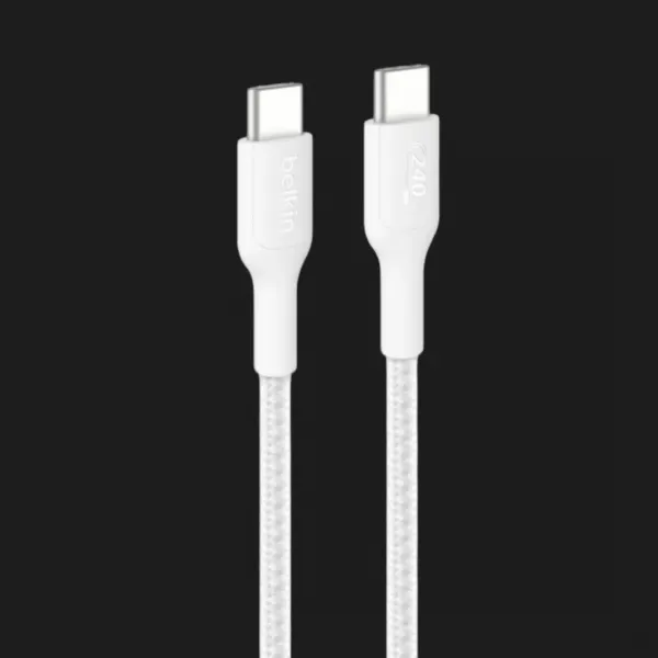 Кабель Belkin Braided USB-C 240W 2m, NEW (White)