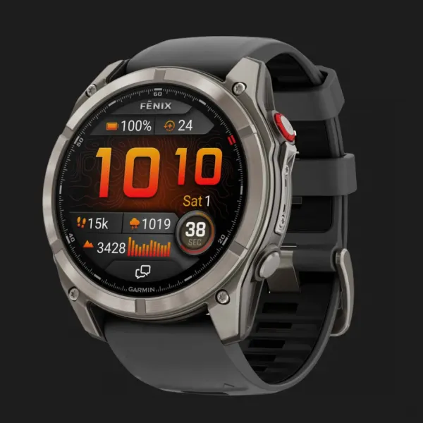 Garmin Fenix 8 Pro 51mm AMOLED Sapphire Titanium with Graphite/Black Silicone Band