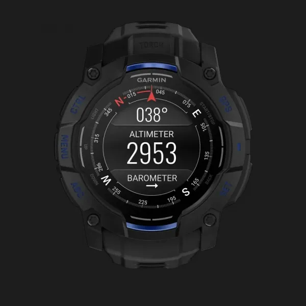 Garmin Instinct 3 50mm AMOLED Black with Black/Bolt Blue Band