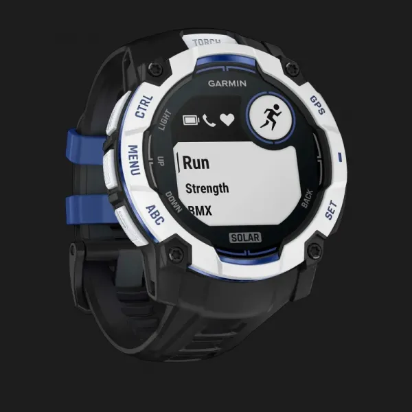 Garmin Instinct 3 50mm Solar Whitestone with Black/Bolt Blue Band