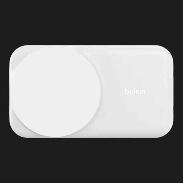 Безпровідна зарядка Belkin 2в1 UltraCharge Foldable Magnetic Charging 25Вт (White)