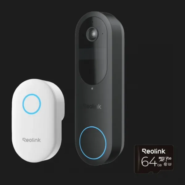 Відеодзвінок Reolink D340B (Video Doorbell Wi-Fi/АКБ) (Black)