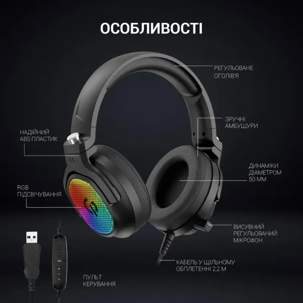 Ігрова гарнітура Gamepro HS1300 (Black) (UA)